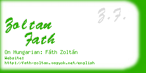 zoltan fath business card